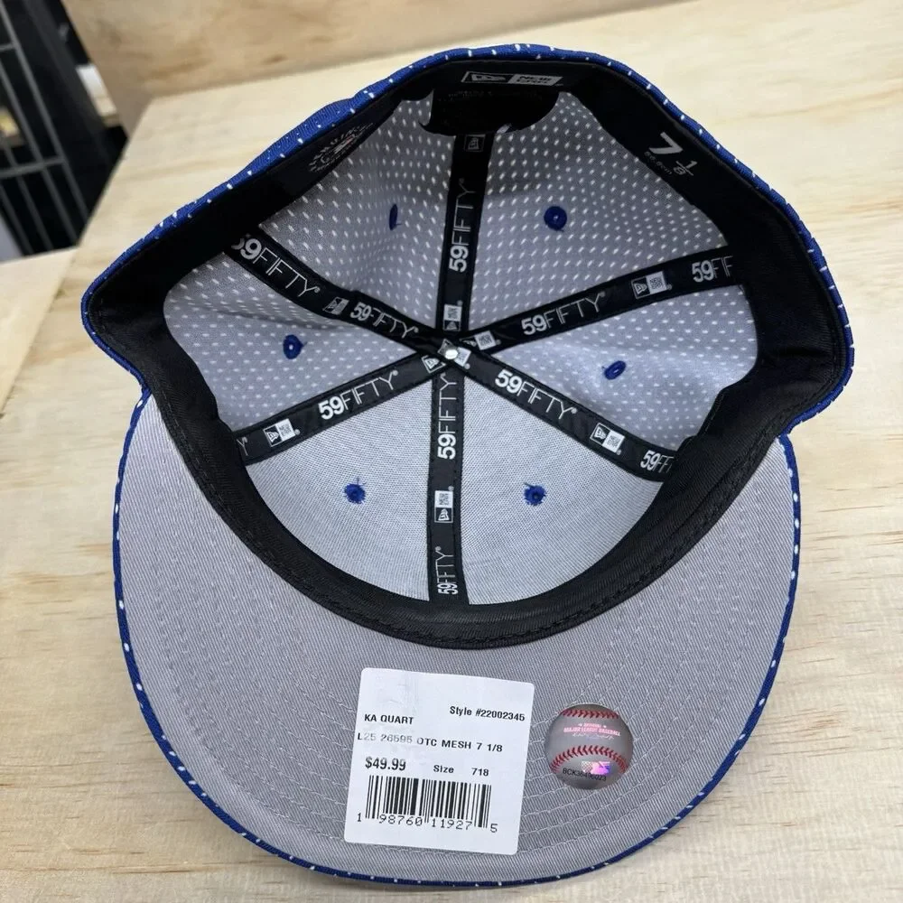 NEW Los Angeles Dodgers New Era 59Fifty Mesh Fitted Cap Hat Blue sz 7 1/8